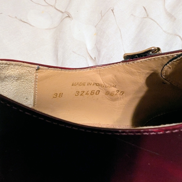 The Office Of Angela Scott | Burgundy Patent Leather Double Monk Strap Shoes - Picture 4 of 7